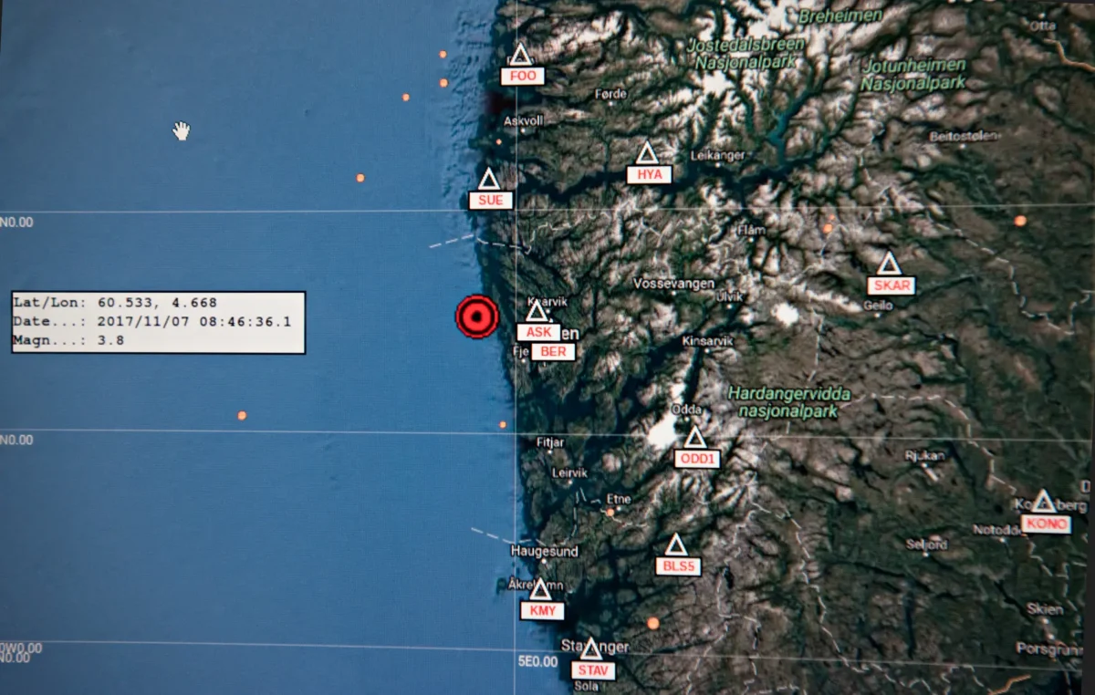 Мини-землетрясение потрясло Восс, недалеко от Бергена