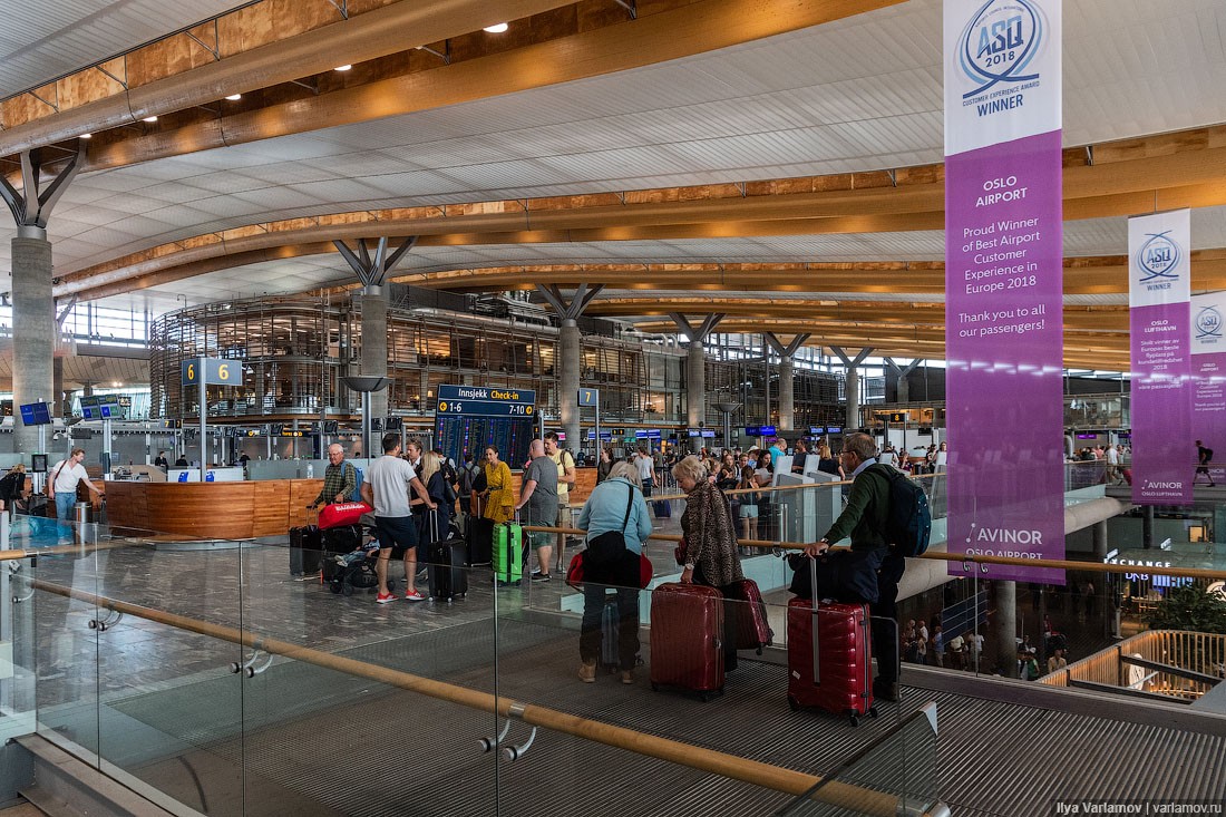 Небольшое сокращение числа пассажиров в норвежских аэропортах